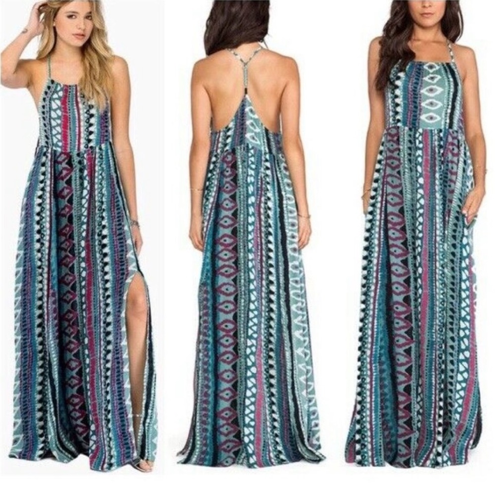 Somedays Lovin Blue Maxi Summer Sun Boho Hippie Maxi Dress